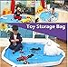 Doomagic Large Kids Toy Storage Bag Organizer Box and Play Mat Toy Quick Pouch (Blue)