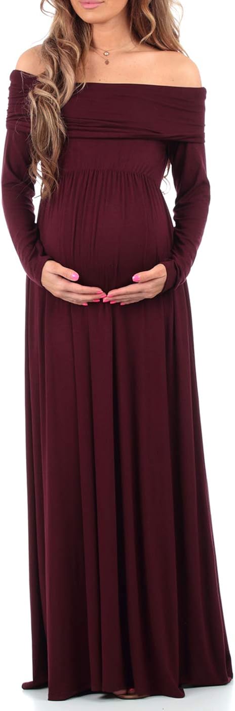 Cowl Neck and Over The Shoulder Maternity Dress at  Women’s Clothing store