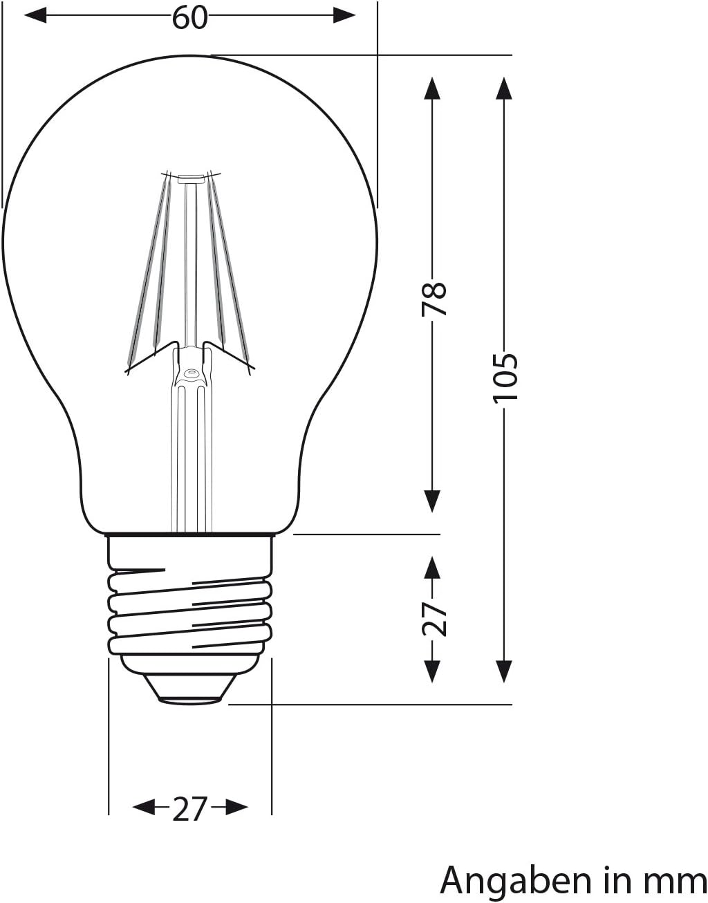 ledscom.de E27 LED Bulb, A60, Warm White (2700 K), 6 W, 667lm, Head Mirror (Silver), Warm White / Silver, A60 / 1 Unità / 667lm / 6w - Image 3