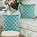 CaliTime Pack of 2 Soft Throw Pillow Covers Cases for Couch Sofa Home Decoration Modern Quatrefoil Trellis Geometric 18 X 18 Inches Teal