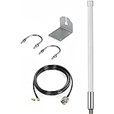 Waterproof 8dBi Long Range Cellular Ultra Distance LoRa Gateway Antenna Omni-Directional Glass Fiber LoRaWan 915MHz Antenna with 5M/16.4FT Cable for Helium RAK Hotspot HNT Finestra Miner Mining
