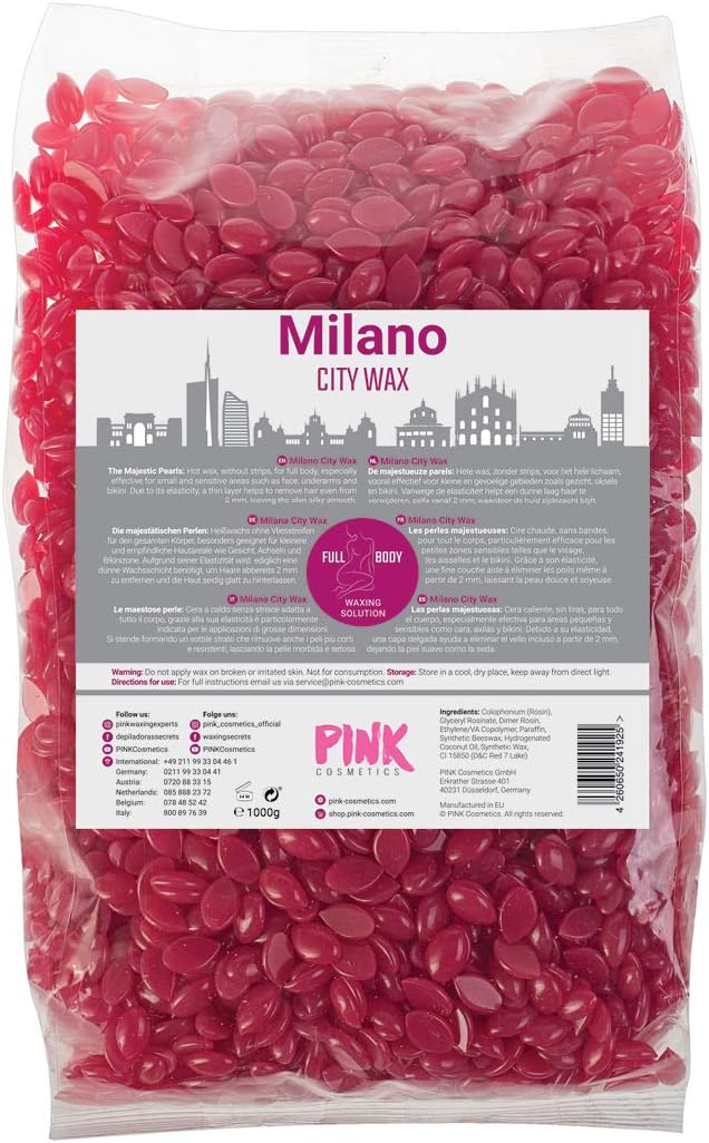 Milano City Wax 1000g, Full Body Premium Wax, Hair Removal Wax, Professional Wax Beads, Gentle Hot Wax, Face Wax, Bikini Wax