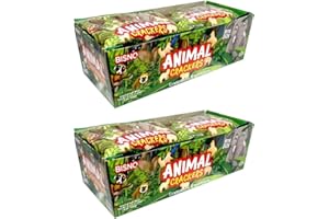 VALUBNDL: Bisno Animal Crackers Graham Cookies – 2 Pack (8 Bags per Box) – 16 Individual Bags Total – Bite Size Healthy Snack