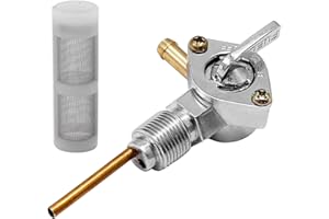 ZUDKSUY 3/8" NPT Chrome Fuel Petcock 90° Gas Tank Petcock, Fuel Valve Replacement for Harley Super Electra Glide Sportster 90