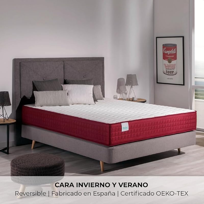 - Colchón Viscoelástico Reversible Gredos 140x200cm con Sistema VISCONFORT, Tejido Strech y Tejido 3D Transpirable. Altura: ±24cm | Firmeza Medio-Alta | Adaptable | Fabricado en España