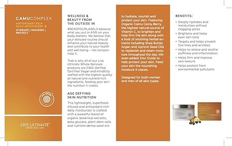 live ultimate camu complex antioxidant rich daily moisturizer