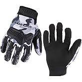 RAMHORN SAFETY Heavy-Duty Synthetic impact Protection Mechanic Gloves Working Touch Screen Flexible Breathable Yard Work Reflective Glove(GRAY, XL