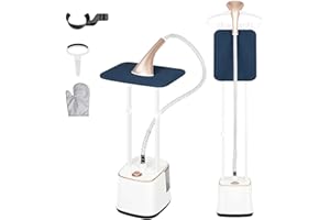 Cobuy Standing Garment Steamer, 2000W Powerful Steamer for Clothes, 10 Steam Levels, 2.7L Water Tank for 90 Mins Continuous Steaming, Home Commercial Use (Champagne Gold)