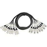 KIRLIN Cable MT-815-3M 3-Meter 8-Channel Multi-Track Snake Cable XLR Male to XLR Female
