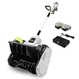 40V Cordless Electric Snow Shovel, 14 Inch Battery Powered Snow Blower with 4.0Ah Battery & 1000W Brushless Motor, 21FT Throw Distance for Driveway, Patio, Sidewalk Snow Removal