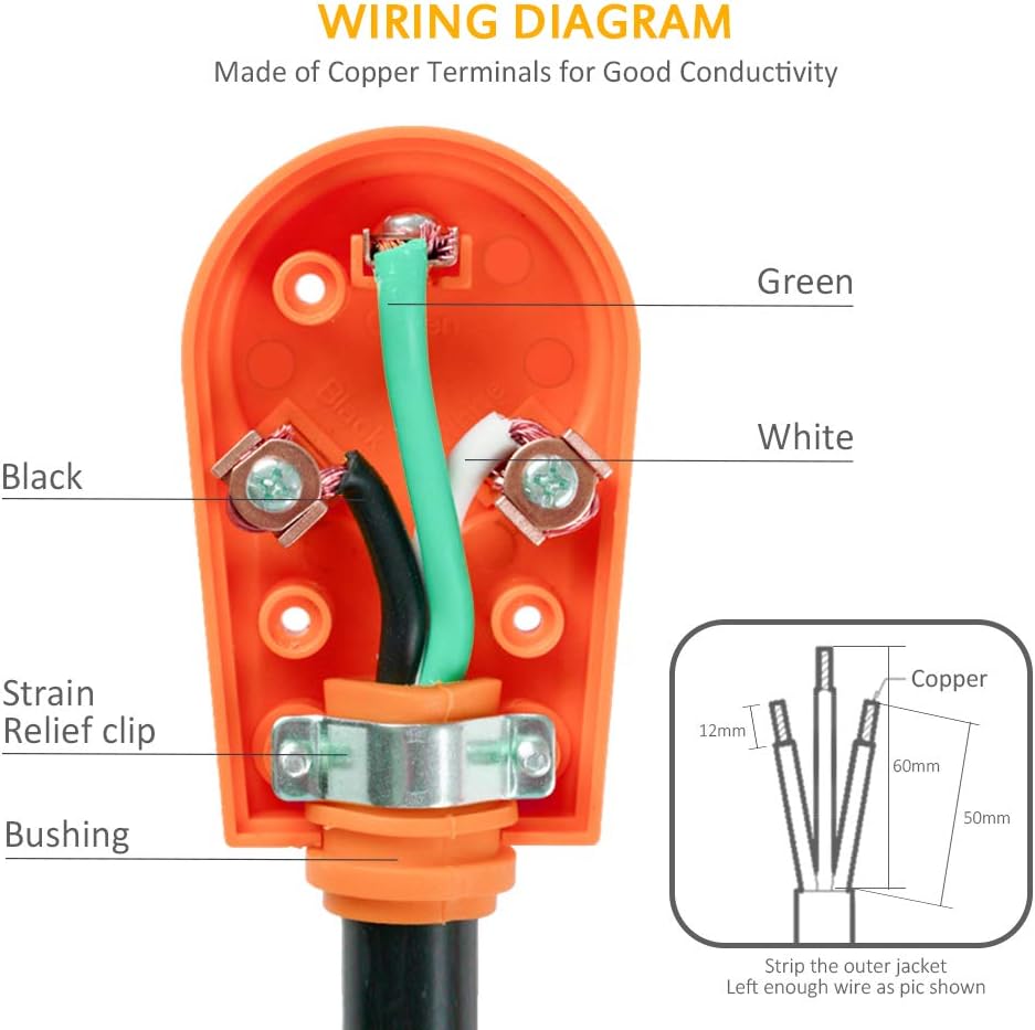 MICTUNING 125V 30Amp Heavy Duty RV Replacement Male Plug with Ergonomic Handle: Automotive