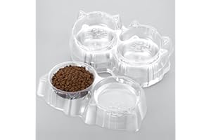CZLOTYH 40 Pcs Disposable Pet Bowls Cat Dog Food Bowls Plastic Double Pet Water Bowls Dish Feeding Tray Cats Eating and Drinking No Spill for Outdoor Pets Small to Medium Size (23oz Double Cat Bowl)