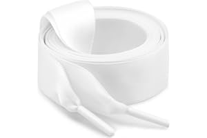 WEGOODZF Flat Satin Ribbon Shoelaces: 2cm Wide Silk Shoe Laces for Women -2 Pair