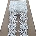 3 Yards 4-1/4 Inches Wide Cotton Embroidered Lace Trimming Fabric for Garment and DIY Craft Supply Floral Pattern (White)