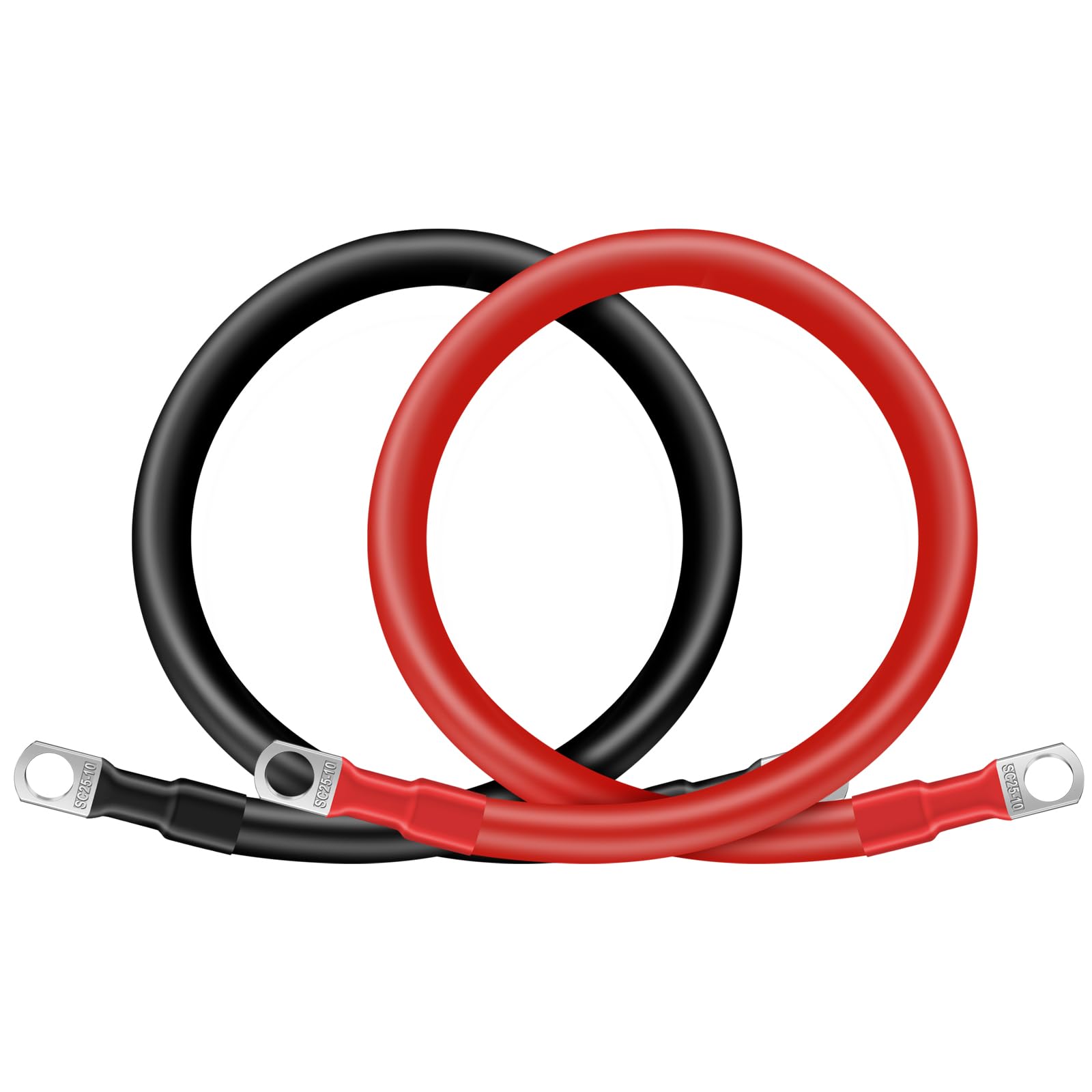 Photo 1 of Zrigiwr 4AWG 15-Inch Battery Cables Set, (1 Positive & 1 Negtive) with 3/8" M10 Lug Terminals, Power cord inverter jumper cables, Battery Cable for Car, Truck, Solar, Marine, Lawn Mower, RV