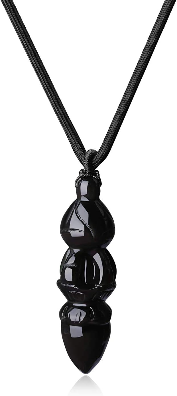 COAI Prayer Black Obsidian Vajra Buddha Pendant Necklace