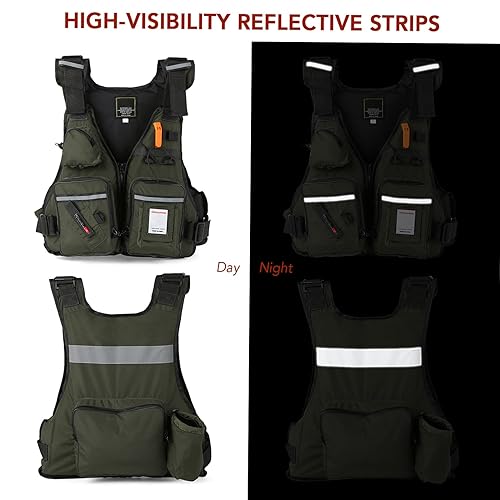 Life Jackets for Adults,Fly Fishing Jacket Vest for Men Multi