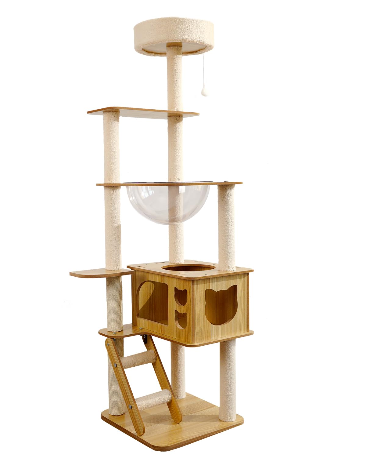 Mua Yueyuesmart Modern Cat Tree with Acrylic Dome, 56 Inches Wooden Cat