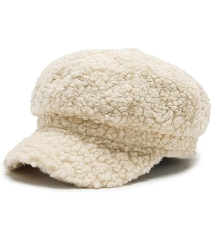 5717 Faux Fur Newsboy Beret Cap For Women - Winter Hat With Visor Bill - Women main image 4