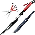 Tactical Master 28-Inch Machete with Sheath and 3 Matching Tools - 440 Stainless Steel Outdoor Blade Set for Camping and Display - Red