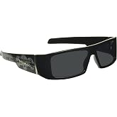 Locs Super Dark Sunglasses Mens Black Wrap Around Lowrider Gangster Cholo Vintage Flat Top