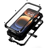 fit for iPhone 16 Pro Case 6.3inch Heavy Duty Rugged [Aluminium Stan] Military Grade Metal Rubber [Built in Screen Protector Camera Lens ] Phone Cover (, fit for iPhone 16 Pro 6.3'' 2024)Black