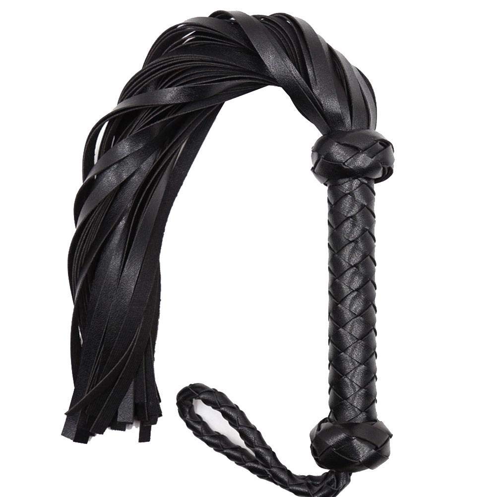 SUNGOOYUE Artificial Leather, Polyester Horse Riding Whip for Horse Training Crop Whip (black)