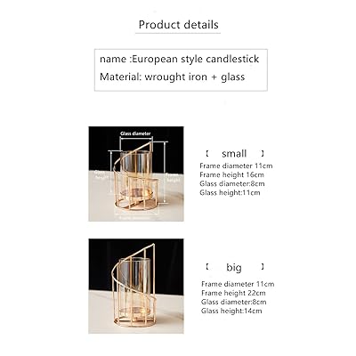 Buy Hurricane Gold Candle Holder With Removable Glass Candle Holder Centerpiece For Candle Decor Modern Candle Holder Metal And Glass Crystal Candle Holders Candle Holders And Vase Dual Purpose Set Of 2
