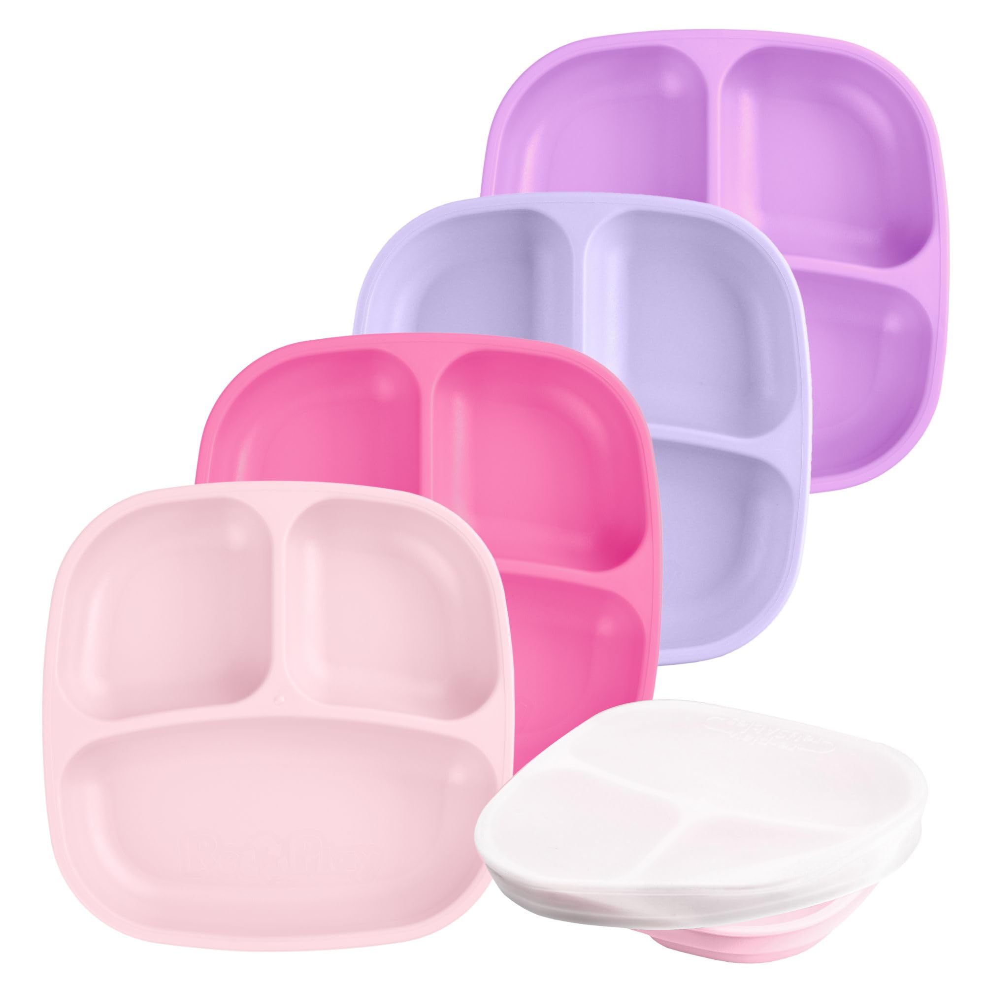 Re-Play Toddler Plates with Dividers & Silicone Lid - Deep-Walled 3 Compartments Divided Plates for Kids - Dishwasher/Microwave Safe - Made in USA - Set of 4-7.37" x 7.37" x 1.25" - Princess Image Re-Play Toddler Plates with Dividers & Silicone Lid - Deep-Walled 3 Compartments Divided Plates for Kids - Dishwasher/Microwave Safe - Made in USA - Set of 4-7.37" x 7.37" x 1.25" - Princess Image