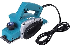TOPINCN Portable Electric Wood Planer, Handheld Power Tool for Furniture with Contoured Handle, Aluminum Bottom Plate, Self Locking Switch