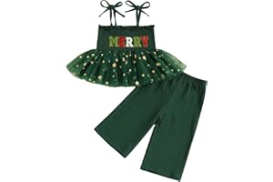 Kayotuas Toddler Girl Smocked Clothes Birthday Girl Outfit Spaghetti Strap Tank Top Dress Linen Pants Cute Cake Smash Outfits