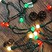 BOHON Christmas Lights Outdoor 24FT 70 LED G15 Red White and Green Globe String Lights Plug in with Pastel Bulb Green Wire for Indoor Patio Xmas Tree Garland Wreath Decor, Waterproof UL Certified