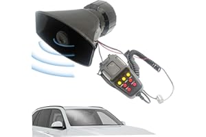 Car Horns with 7 Different Sounds Car Horn Funny 12V 130 dB Musical Horn with a Microphones Amplifier Siren for Truck Police 