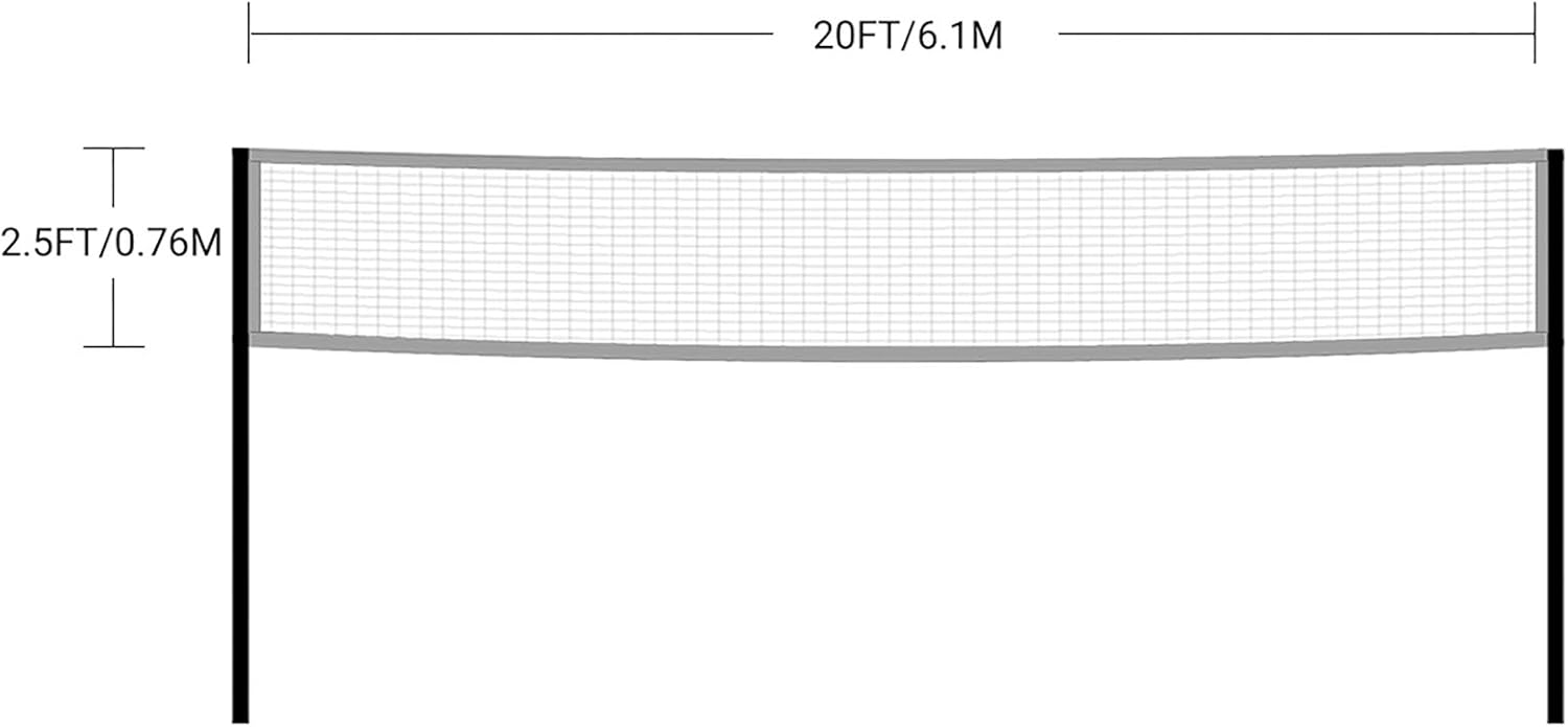 Sanung Badminton Net with Steel Wire Clamps Carrying Bag 4-Sides Stitching Badminton Replacement Net for Backyard Gym Mesh Net for Daily Training Exercise Competition 20FT x 2.5FT : Sports & Outdoors