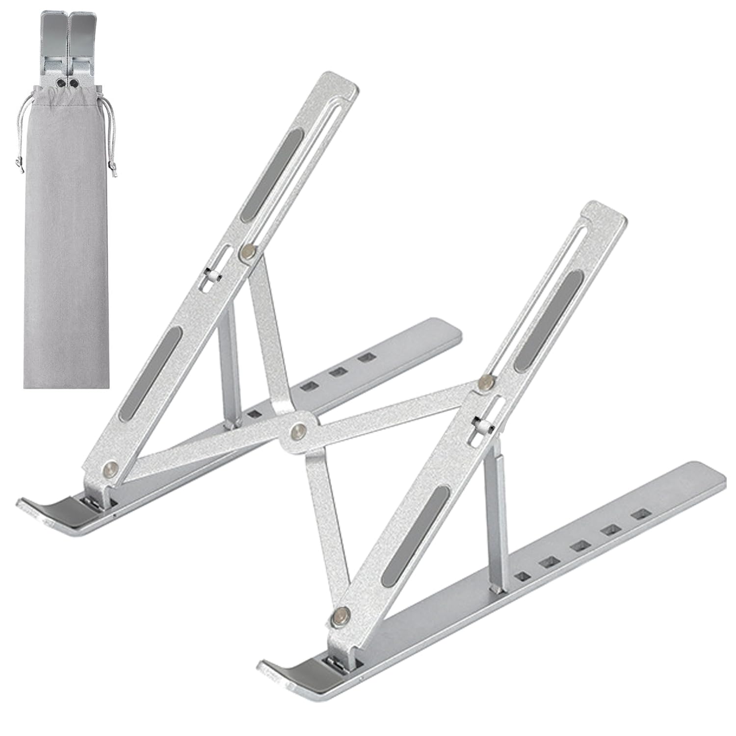 VPB Foldable Laptop Stand, Adjustable, Portable, Aluminium, Silver, 10-15.6 inch Laptops