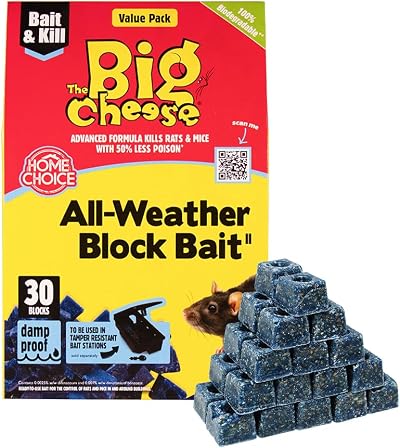 The Big Cheese All-Weather Rodent Block 30 x 10g For Mice and Rats Blue