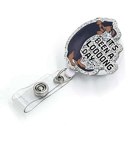 Leuke Teckel Hond Intrekbare Badge Houder Reel ID Naam Kaart Badge