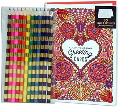 Color-Your-Own Greeting Cards and Colored Pencil Kit