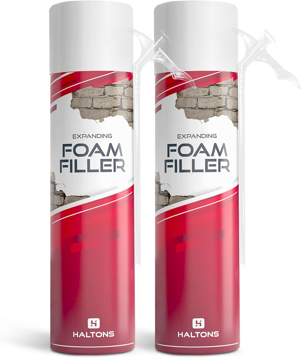 Haltons Expanding Foam Filler 500ml 2 Pack Ready To Use Waterproof Caulk