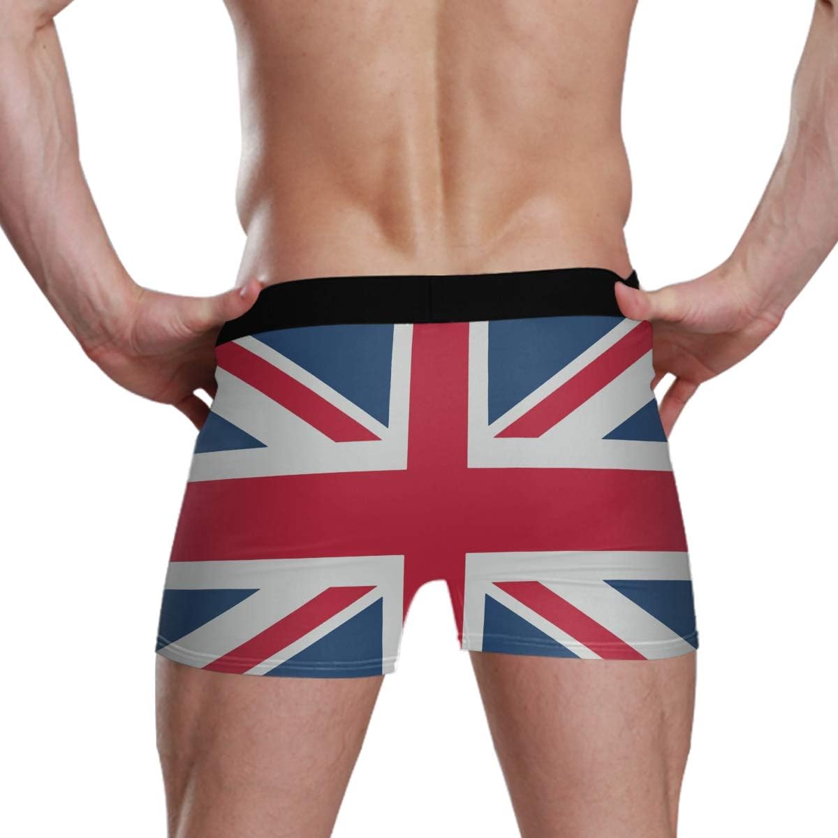 Mens Underwear Briefs Vintage Union Jack British Flag Retro Breathable Long Boxer Briefs Underwear Boys