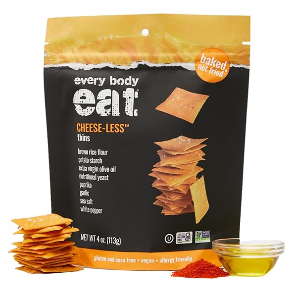 EVERY BODY EAT CHEESE-LESS SNACK THINS, GLUTEN &...