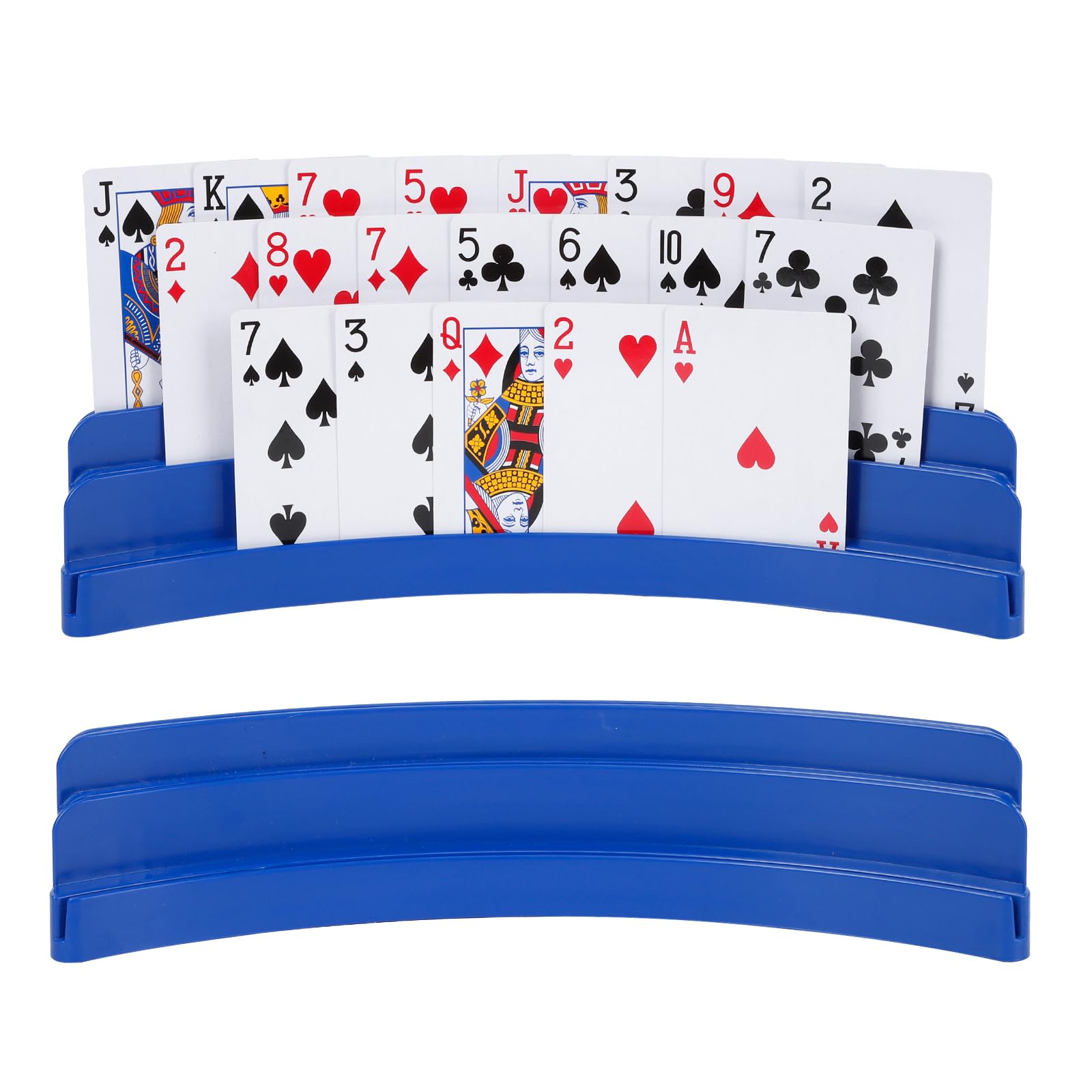 Photo 1 of 2 Pack Three-Layer Design Playing Cards Holders?Playing Card Holder for Kids Adults Hands Free Card Holder for Family Card Game Nights Poker Parties