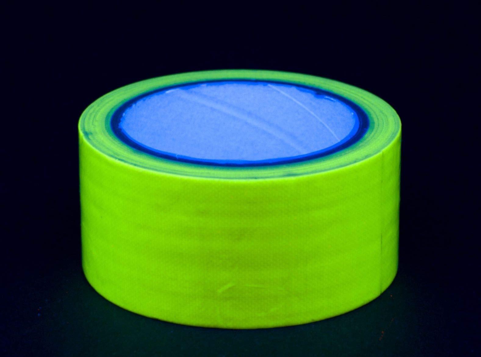 UV Active Glow-in-the-Dark Fluorescent Neon Tape Black Light Gaffa 50 mm x 10 m, yellow, 50mm x 10m 1 Rolle
