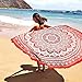 Labhanshi Exclusive Indian Mandala Round Roundie Beach Throw Tapestry Hippy Boho Gypsy Cotton Tablecloth, Round Yoga Mat Tassel Fringing