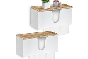 UGIFTT 2 Pack Solid Wood Paper Towel Dispenser Wall Mounted, Folded Paper Towel Holder with Lid, Commercial C-Fold, Z-Fold, Trifold Hand Paper Towel Holder Dispenser for Bathroom Kitchen Office