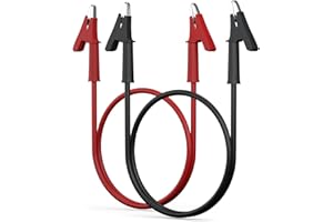 DROK 14 AWG Test Leads with Alligator Clips - Pack of 2 Multimeter Alligator Clips with Wires 19A, 50cm 14 Gauge Wire