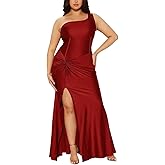 TDiooCor Womens Formal Party Dresses Ruffle High Slit Sexy Evening Curvy Wrap Long Black Dresses