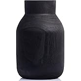 Black Rustic Large Wooden Vase for Home Decor, Vintage Floor Tall Flower Vase Distressed Farmhouse Decor for Living Room Entryway Table Centerpieces,Shelf,Kitchen,Wedding,Wabi-Sabi