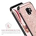 Galaxy S9 Case, BENTOBEN Bling Glitter Samsung S9 Case 2 in 1 Slim Hybrid TPU Bumper Hard PC Cover Coat Sparkly Shiny Cute Faux Leather with Metal Kickstand for Girls Samsung Galaxy S9 Rose Gold/Pink