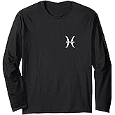 Zodiac Sign Pisces (Vintage White) Long Sleeve T-Shirt